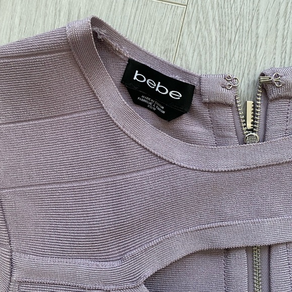 BEBE LIGHT PURPLE BODYCON KEYHOLE CUTOUT MINI DRESS - Picture 5 of 5